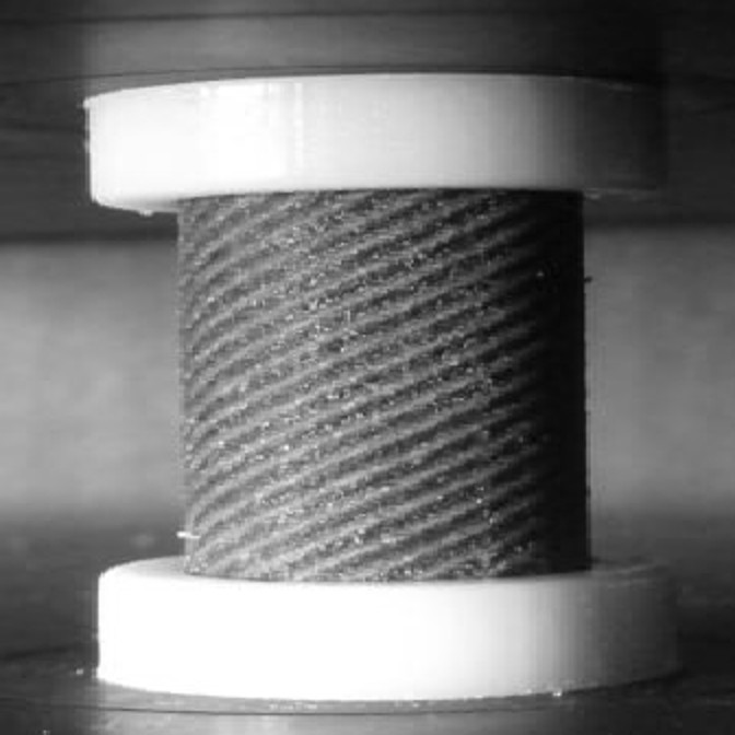 example image from a material study in engineering, applying pressure to a sample