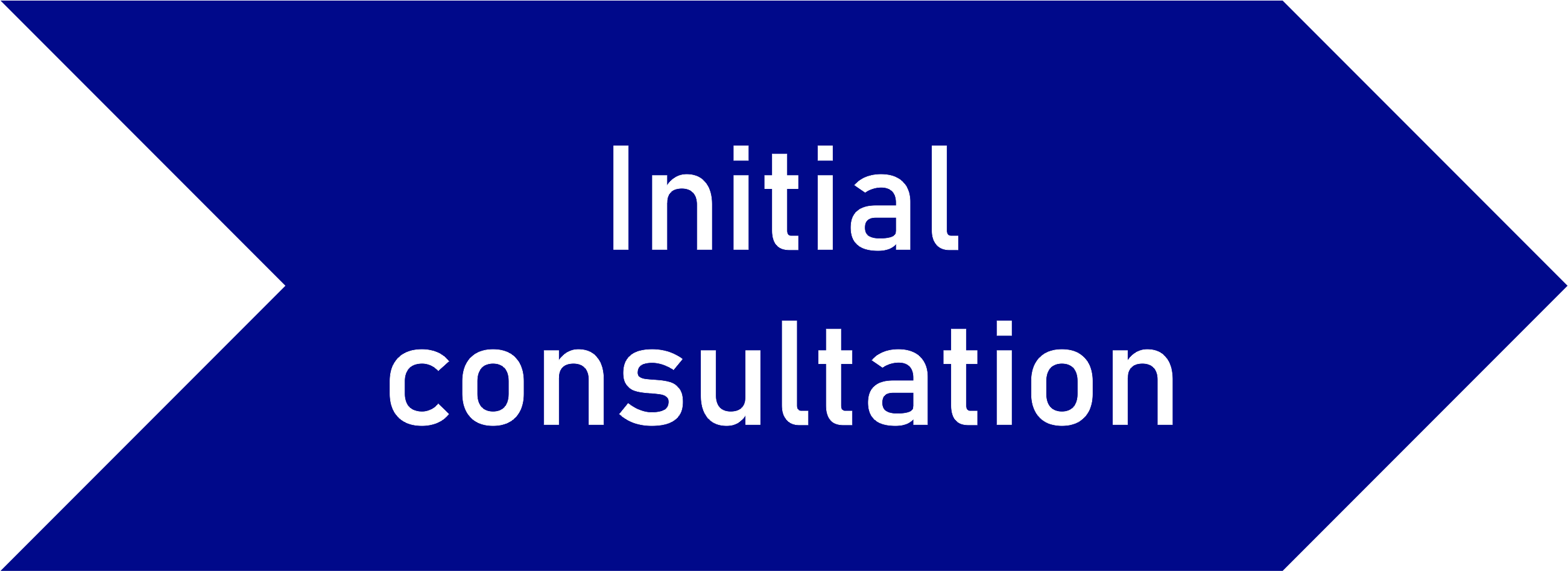 Arrow with text: Initial consultation