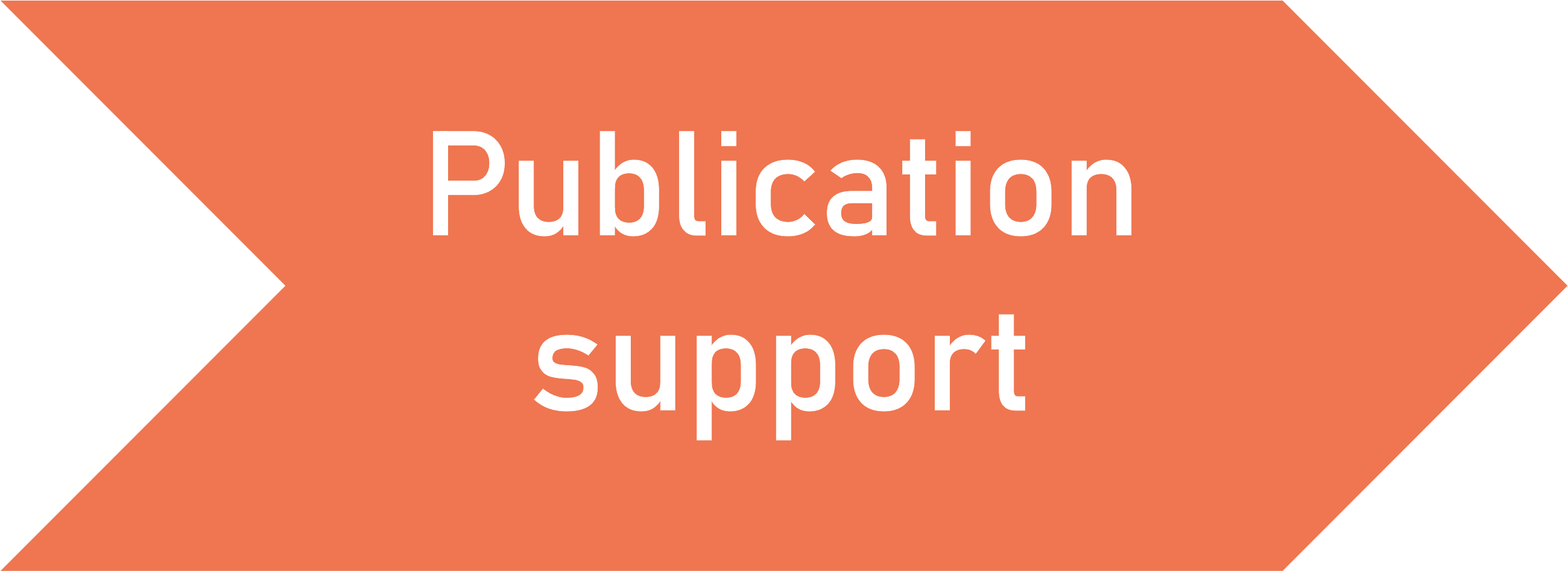 Arrow with text: Publication support