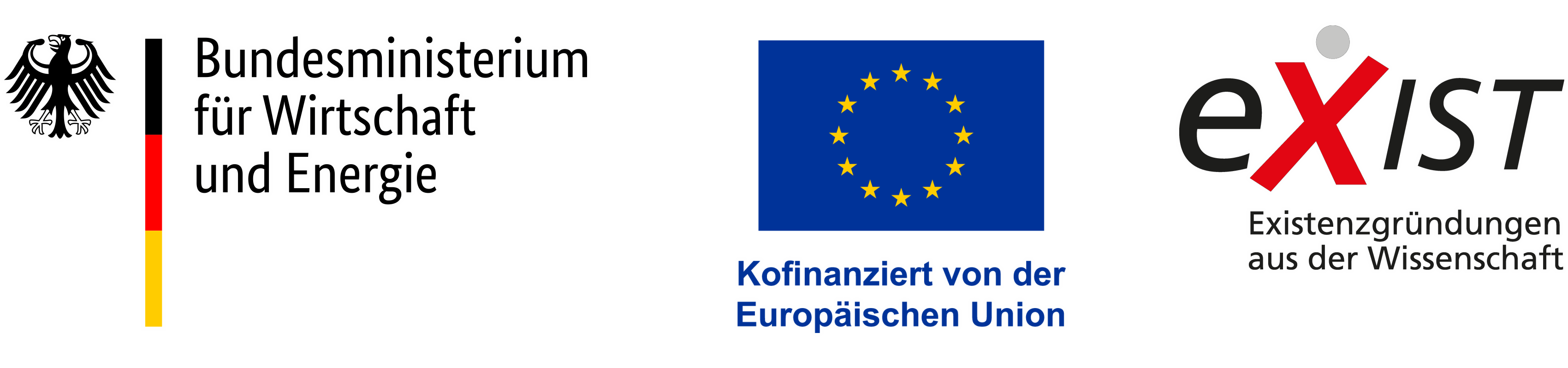 Image showing the logos of the Exist funding and involved institutions