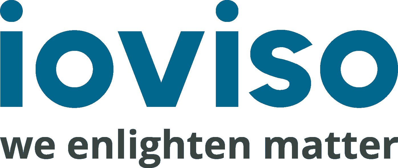 ioviso company logo with added phrase: we enlighten matter